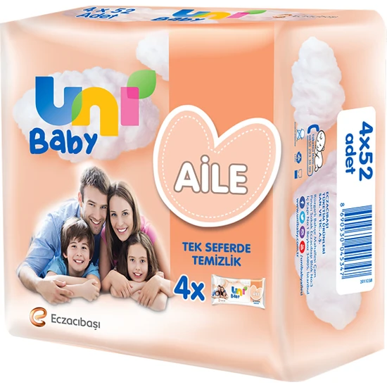 Uni Baby Islak Havlu Aile 4X52 Adet