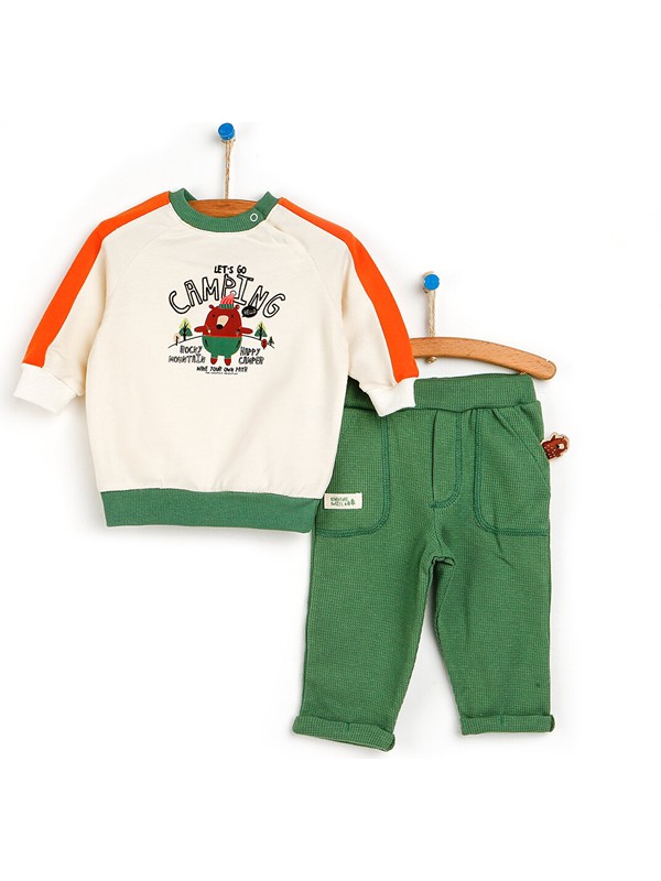 Hello Baby Happy Camper Erkek Bebek Sweatshirt Dokuma Pantolon