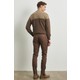 ALTINYILDIZ CLASSICS Erkek Camel Slim Fit Dar Kesim Armürlü Esnek Casual Pantolon