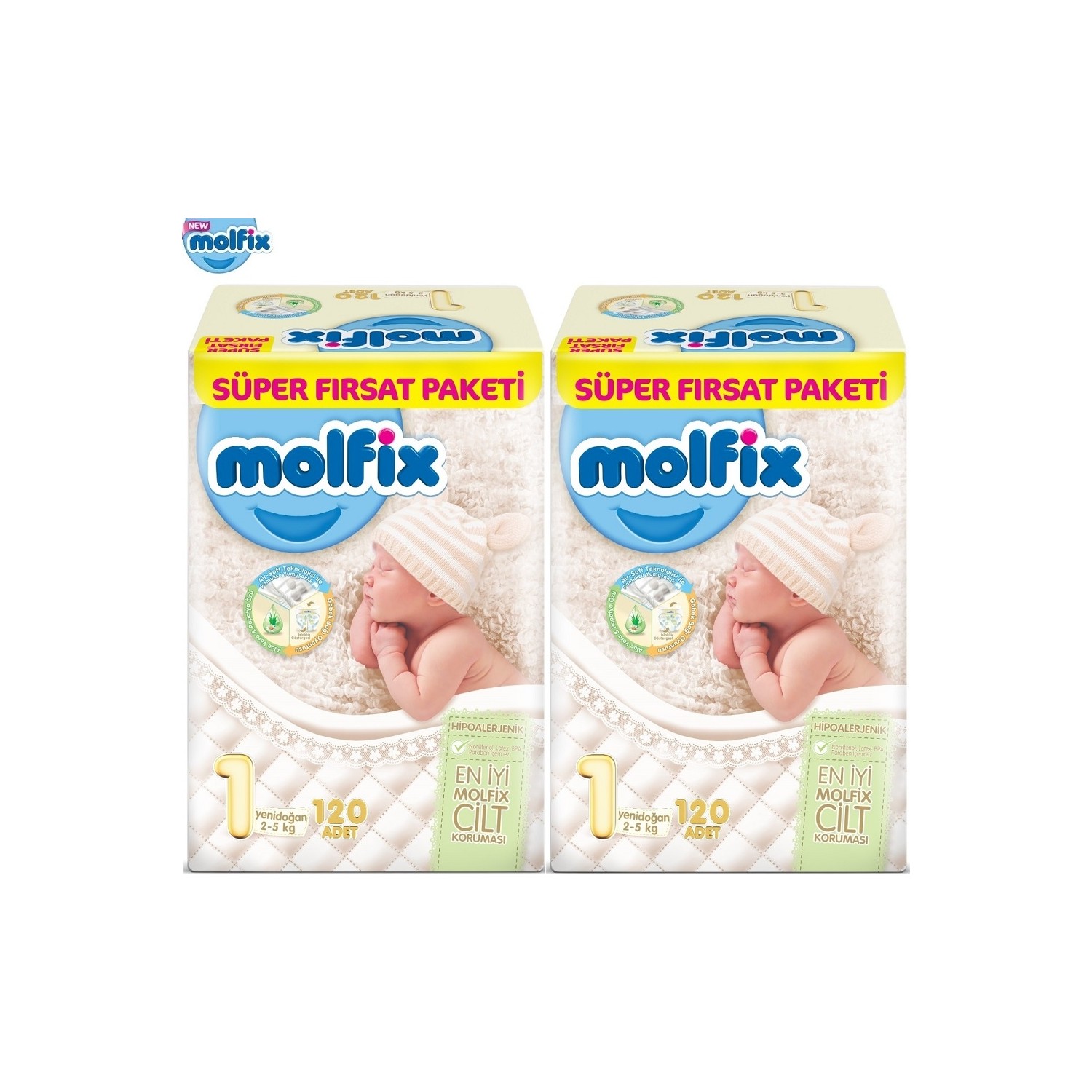 Molfix Bebek Bezi Aylık Paket Yenidoğan 1 Beden 25 Kg 132x2 Fiyatı