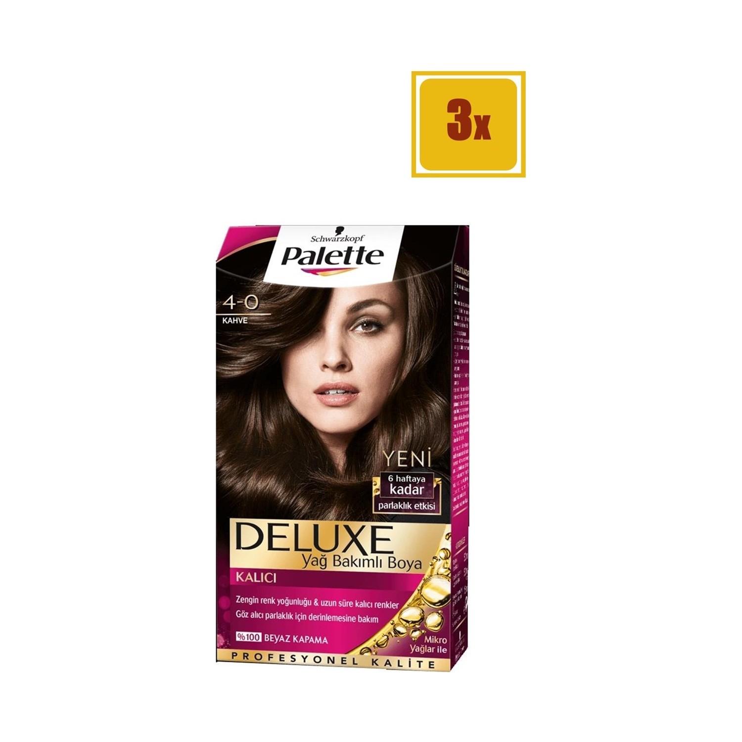 Palette Deluxe 4/0 Kahve Saç Boyası 3�lü Set Fiyatı