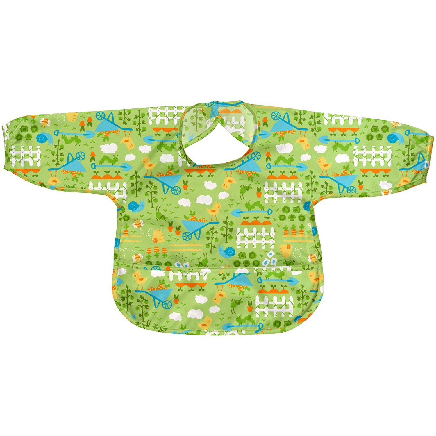 İ Play Sızdırmaz Kollu Giyilen Bebek Önlük Yeşil 12 24