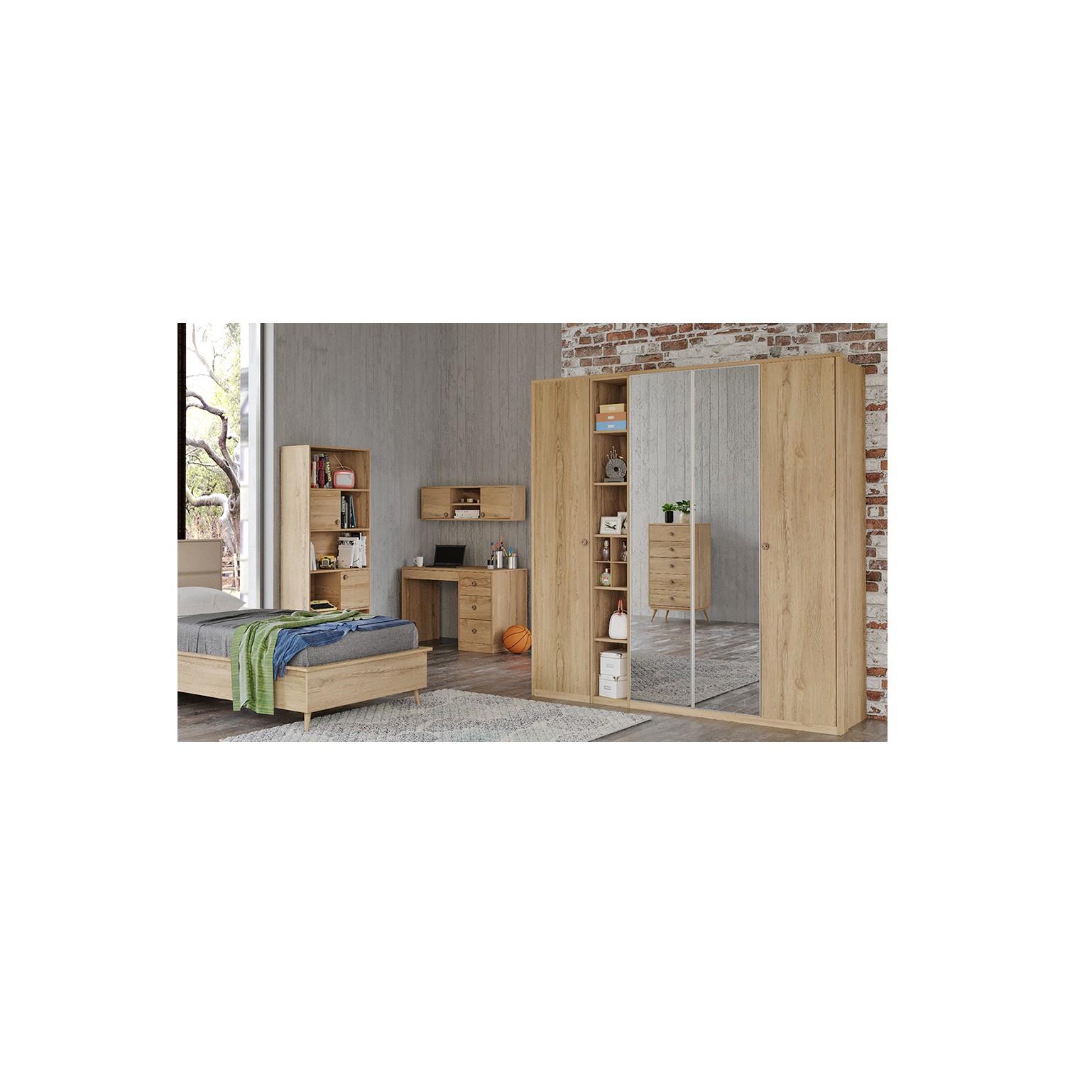 Yıldız Mobilya Side Meşe Genç Odası Fiyatı Taksit