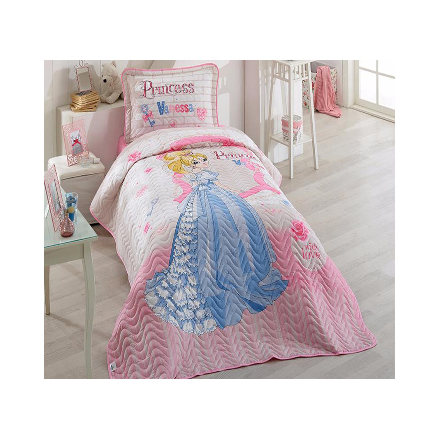 Clasy Pembe Prenses Tek Kişilik Kız Genç Yatak Örtüsü Fiyatı