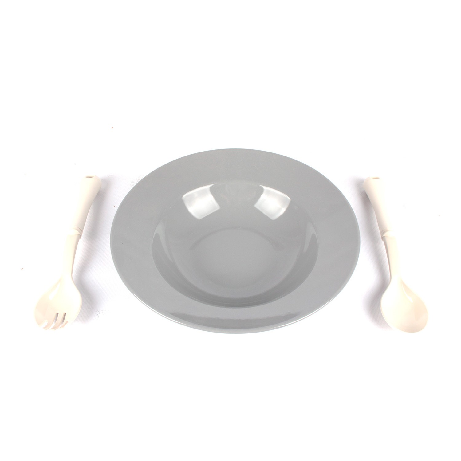 Lendi Porselen Salata Çatal Kaşık Setli Salata Kasesi Gri Fiyatı