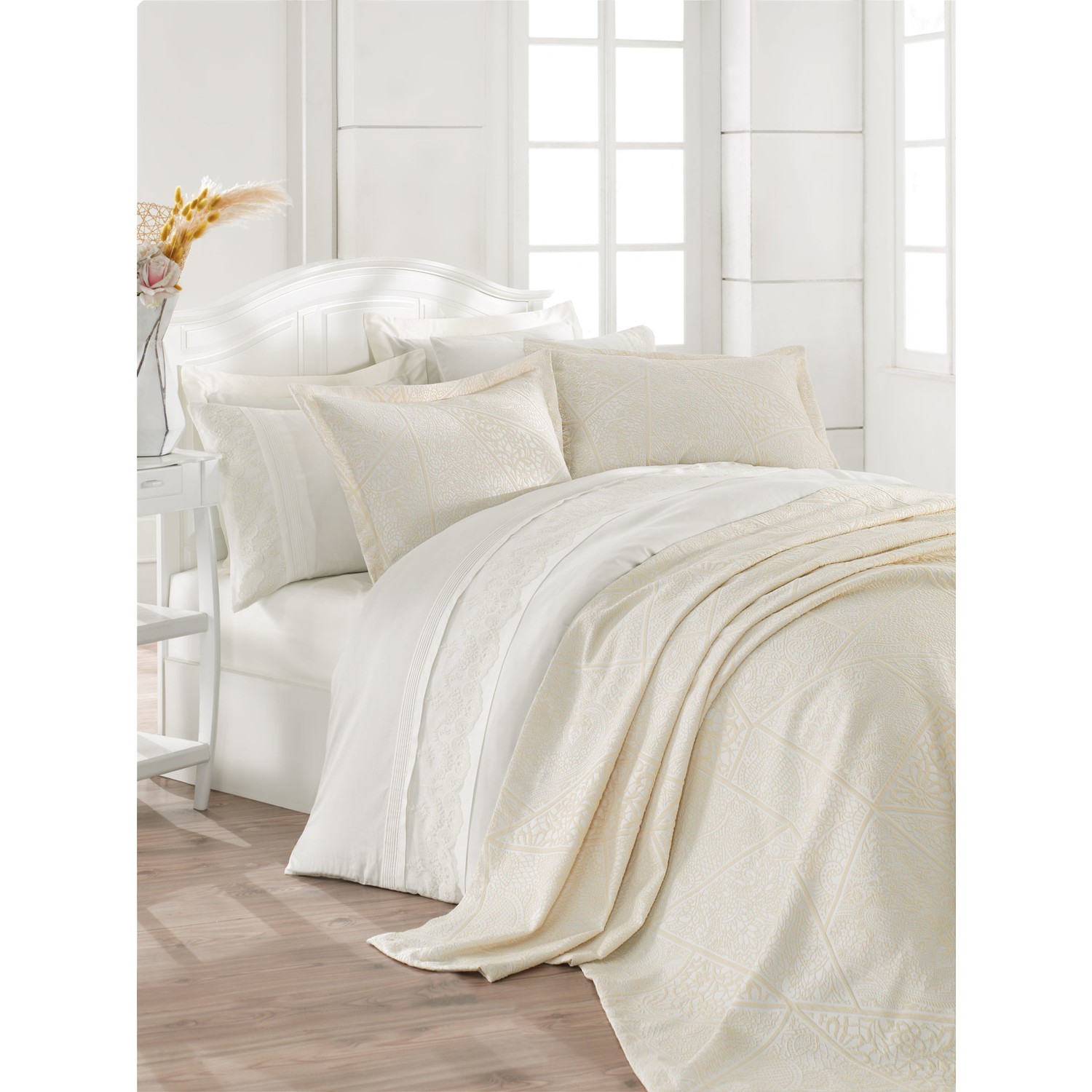 Lotus Çift Kişilik Yatak Örtüsü Ekru Fiyatı Taksit Lotus Çift Kişilik Yatak Örtüsü Ekru Fiyatı Taksit