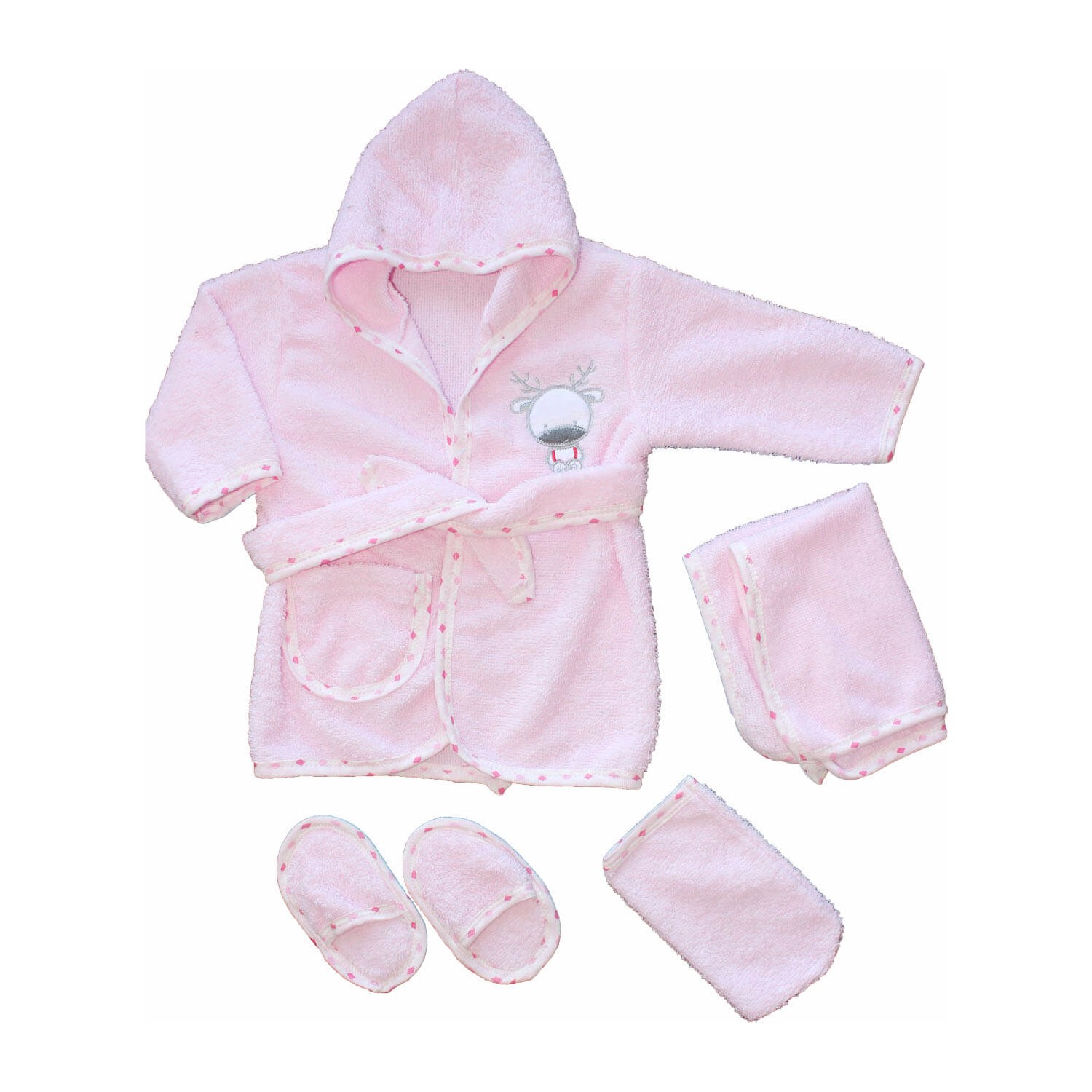 Biricik�S Kız Bebek 4�lü Bornoz Seti Pembe Fiyatı