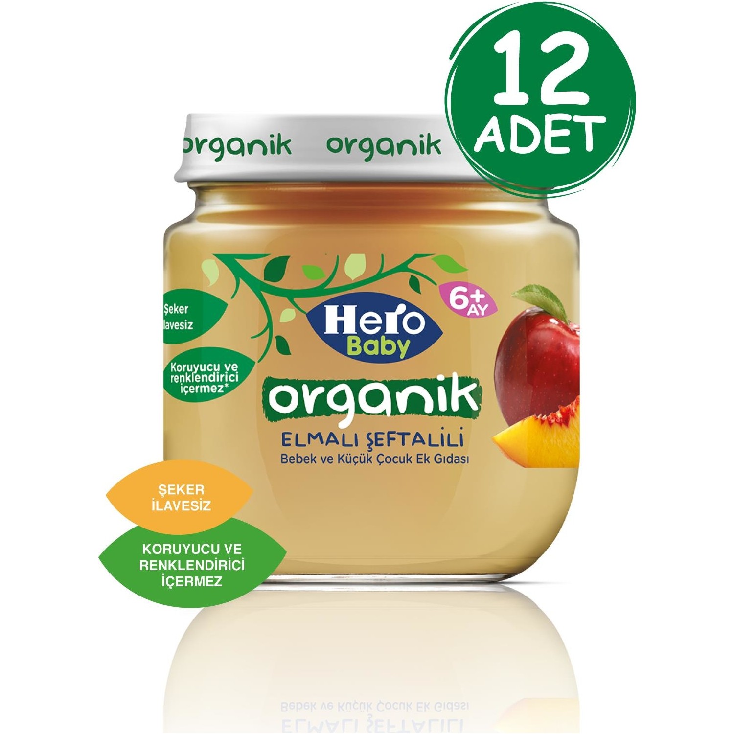 Hero Baby Organik Elma Şeftali 120 gr (12 Adet) Fiyatı