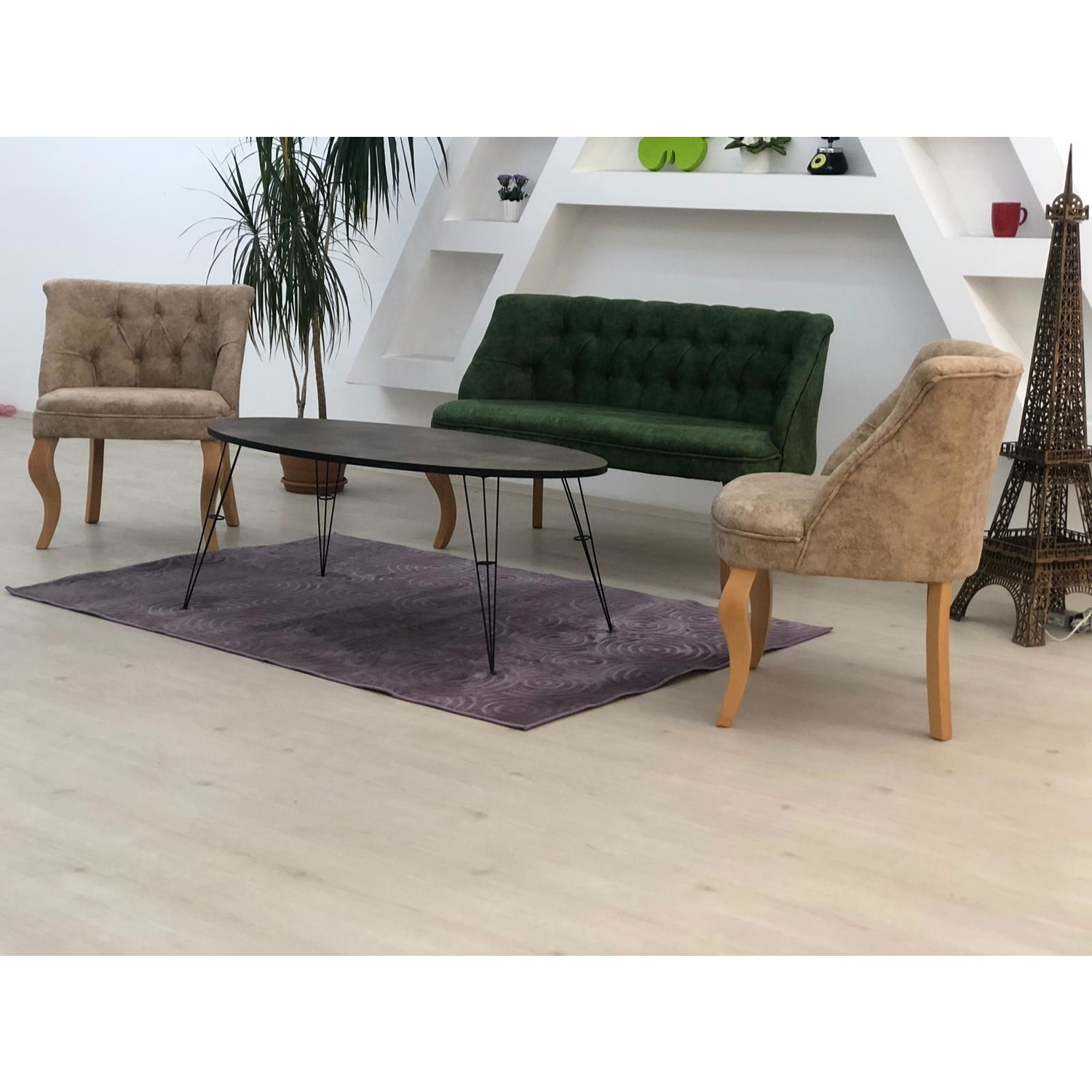 Bensimo Orta Sehpa Metal Ayaklı Bronz Renkli Salon Balkon