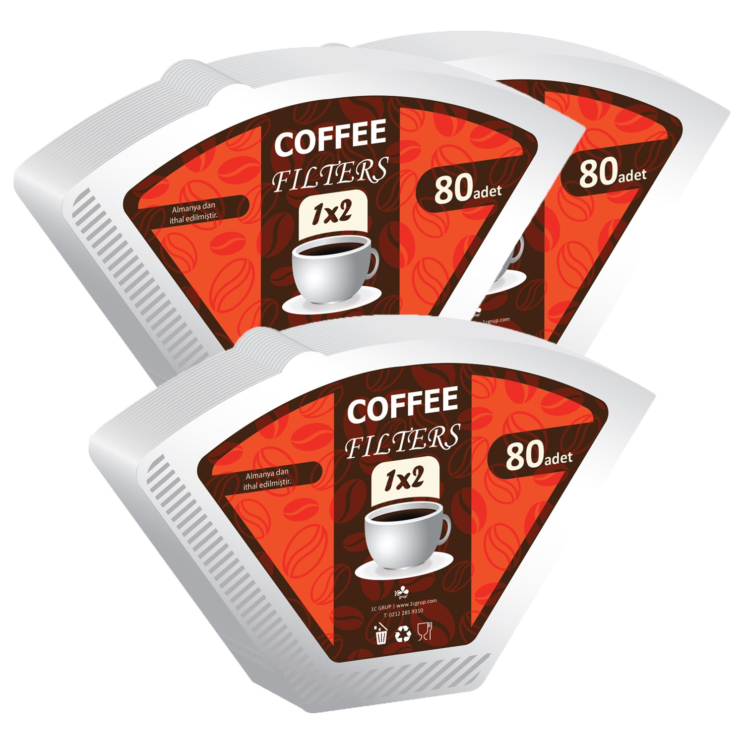 Coffee Filters Kahve Filtre Kağıdı 1 x 2 80�li 3 Paket 240 Fiyatı