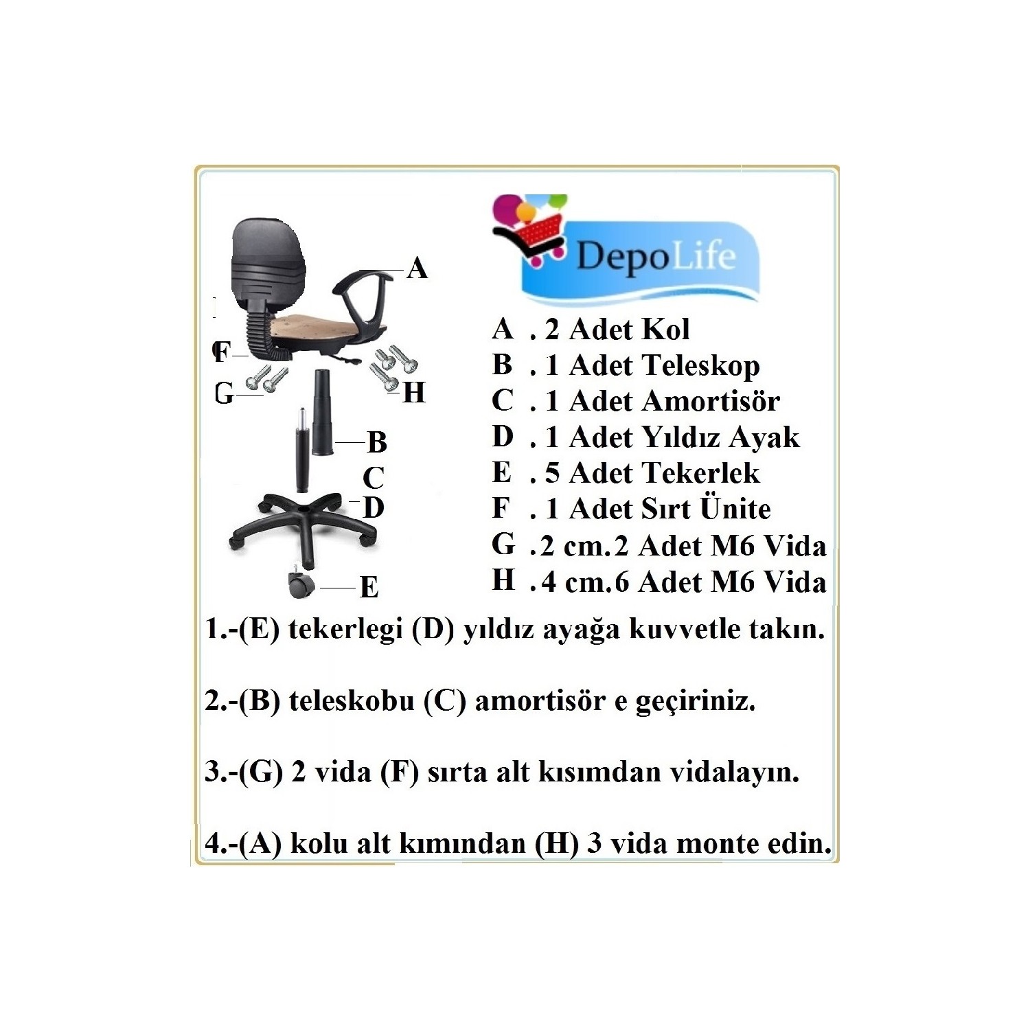 Depolife Çocuk Genç Odası Çalışma Koltuğu Döner Sandalye Fiyatı