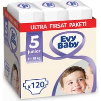 Evy Baby Bebek Bezi 5 Beden Junior Ultra Fırsat Paketi 120 Adet