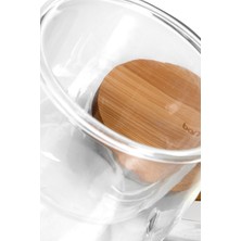 Dani Bambu Kapaklı Cam Kupa 350 ml