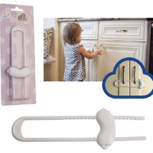 Minisium Çocuk Güvenlik Ürünü ( Raylı Dolap Kilidi - Tüm Kulplarda Kullanıma Uygundur ) - Paket Içi 1 Adet