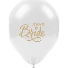 Kikajoy Team Bride Baskılı Beyaz Balon 10'lu