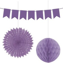 Kikajoy Mor Yelpaze Süs Seti 3'lü