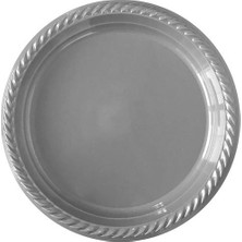 Kikajoy Gümüş Plastik Tabak 22 cm 25'li