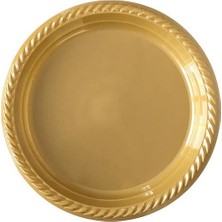 Kikajoy Altın Plastik Tabak 22 cm 10'lu