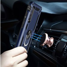 LionTech Xiaomi Mi 9 Kılıf Zırh Koruma Yüzüklü Standlı Armor Silikon Kapak + Ekran Koruma