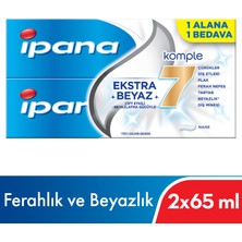 Ipana Komple Bakım Diş Macunu + Ferahlık ve Beyazlık Ağız Bakım Suyu 1 Alana 1 Bedava Paketi (65 ml + 65 ml)