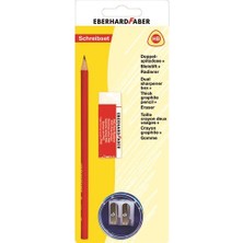 Eberhard-Faber Üçgen Kurşun Kalem Hb Çiflikalemtraş +Silgi Bister