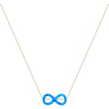 Glorria Du0096 Altın Opal Sonsuzluk Kolye