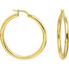 Glorria Es0155 Gümüş 3 Cm İnce Halka Küpe