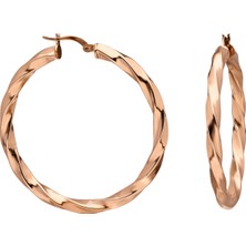 Glorria Es0161 Gümüş 4 Cm Burgu Halka Küpe