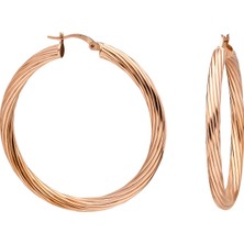 Glorria Es0164 Gümüş 4 Cm Burgu Halka Küpe