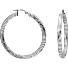 Glorria Es0166 Gümüş 4 Cm Burgu Halka Küpe