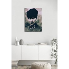 Tablosan Kalpaklı Atatürk Portresi Kanvas Tablo