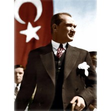 Tablosan  Türk Bayrağı ve Atatürk Portresi Kanvas Tablo