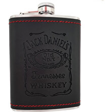 Jack Daniel s Logo Çelik 8oz Deri Kaplı 240 ml İçki Matarası dp02