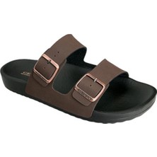 Ceyo Kahverengi Bahama-10 Erkek Terlik Düz Topuklu Konforlu Ev Kullanımı İçin Tasarlandı