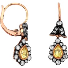 İryum Sarı Safirli Küpe Ee285