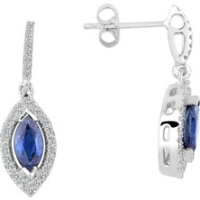 İryum Markiz Safir Küpe Pe093