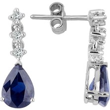 İryum Damla Safirli Küpe Pe1791-3