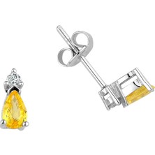 İryum Sarı Safirli Küpe Pe115