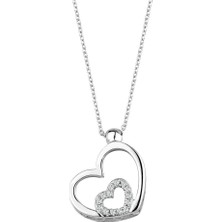 İryum Kalp İçinde Kalp Kolye Pn122