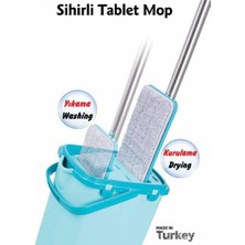 Flora Sihirli Tablet Mop Kova Seti Yeni Nesil Temizlik (Turkuaz)