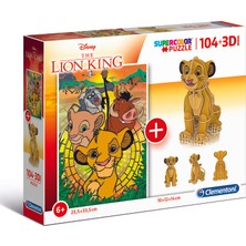 Clementoni - 104 Parça Puzzle + 3D Model Lion King