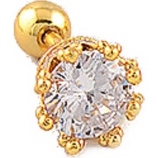 Chavin 102450028571 Kral Tacı Beyaz Taşlı  Küpe Dy98By