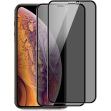 Ehr. Apple iPhone XS Ekran Koruyucu Cam Hayalet Cam Privacy Cam Siyah