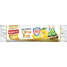 Koroplast Limon Kokulu Büzgülü Orta Boy Çöp Torbası 20' li 3'lü Set