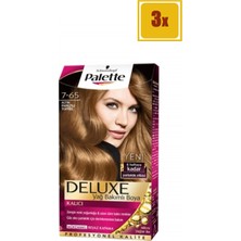 Palette Deluxe 7/65 Altın Parıltılı Toffee Saç Boyası 3'lü Set