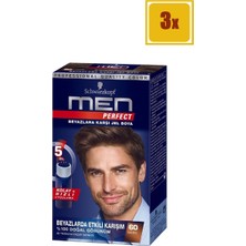 Schwarzkopf Men Perfect 60 Kahve Saç Boyası 3'lü Set