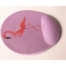 Office Küp Bilek Destekli Mouse Pad Flamingo Pembe