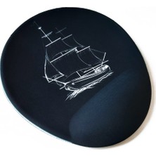 Office Küp Bilek Destekli Mouse Pad Siyah Gemi