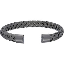 Chavin Buz Siyahı Örgü Kelepçe Çelik Erkek Bileklik 316 L Paslanmaz Malzeme ile Şık Tasarım