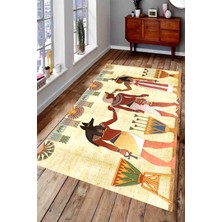 Resmiro Kaymaz Taban Yıkanabilir Resmi̇ro Antik Sanat Desenli Dijital Baskılı Halı
